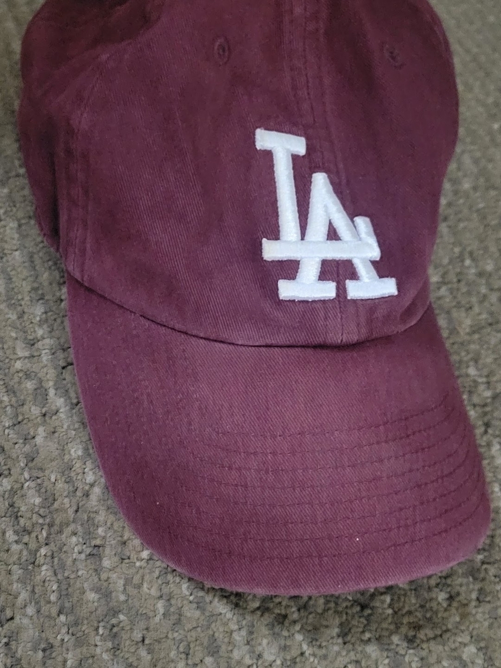 LA Embroidered Baseball Cap - Maroon